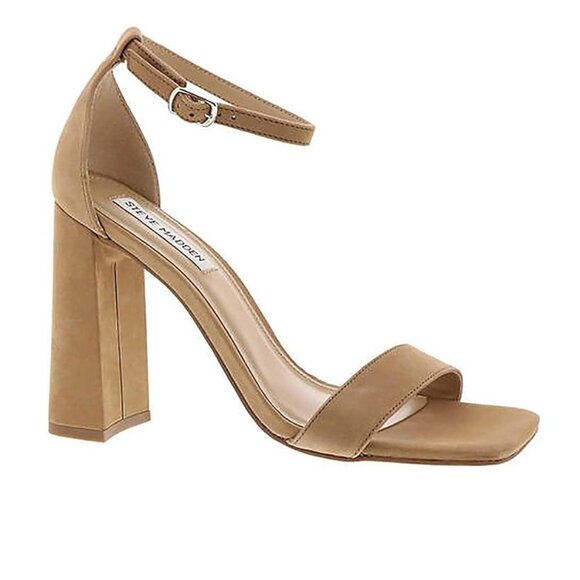 Steve Madden Tiaa Block Heel Dress Sandals in Camel Tan Size 9.5 New in Box - Picture 1 of 4
